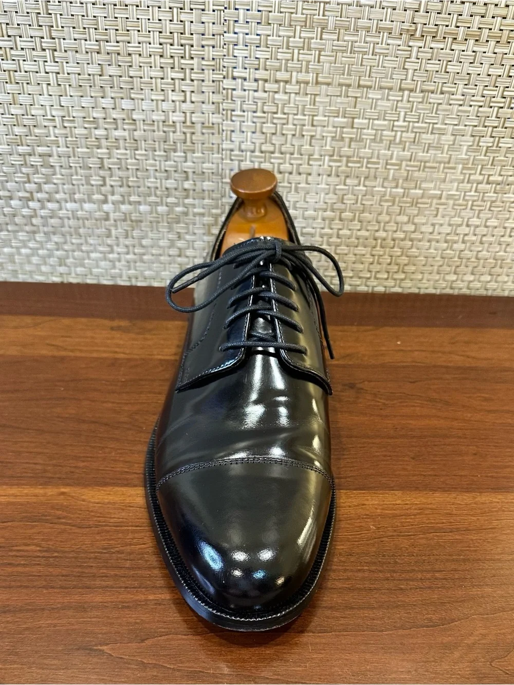 Cole Haan Nike Air Carter Black Leather Cap Toe Oxfords Mens 12 M